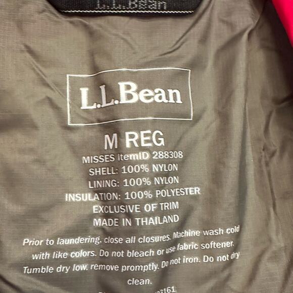 LL Bean Vibrant Red Quilted Full Zip Jacket Womens Medium - Picture 4 of 6